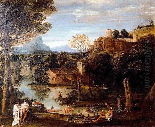 Landscape with bathers - view 1