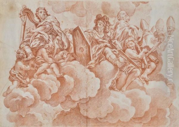 Classical Figures On A Cloud - view 1