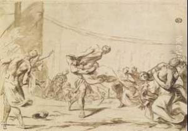 Il Ratto Delle Sabine, Al Verso Studio Di Nudo - view 1