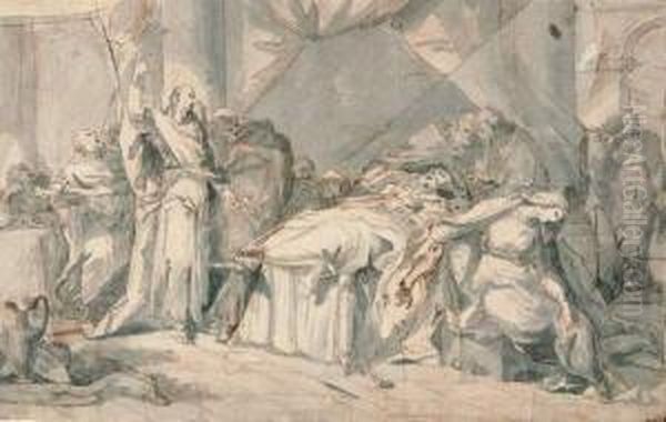 Der Tod Des Heiligen Joseph. Verso: Tobias Verlasst Seine Eltern. - view 1