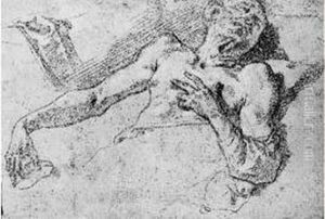 Homme Couche Sur Un Lit, Etude Pour Socrate