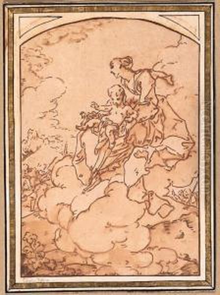 La Vierge A L'enfant Apparaissant Sur Les Nuages A Despelerins - view 1