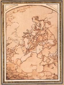 La Vierge A L'enfant Apparaissant Sur Les Nuages A Despelerins
