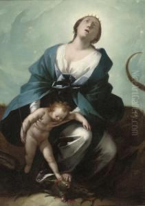 The Madonna Immaculate With The Child Treading On The Serpent by Stefano Danedi