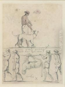 Coolies Carrying A Tiger And A Man With A Hunting Dog by Thomas Daniell