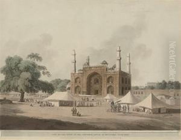 Gate Of The Tomb Of The Emperor
Akbar, At Secundra, Near Agra, From Oriental Scenery (abbey Travel 420,
No. 10) - view 1
