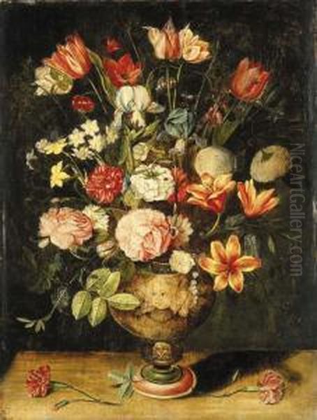 Tulips, Irises, Roses - view 1