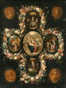 The Virgin And Child With Scenes From The Life Of Christ by Andries Daniels or Danielsz
