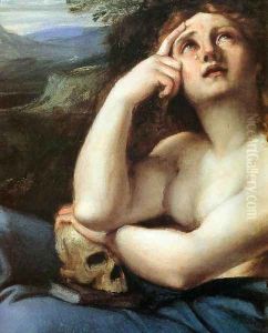 The Penitent Magdalen in a Landscape (detail) by Annibale Carracci