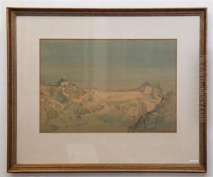 Verschneite Berglandschaft. 1947. by Heinrich Danioth