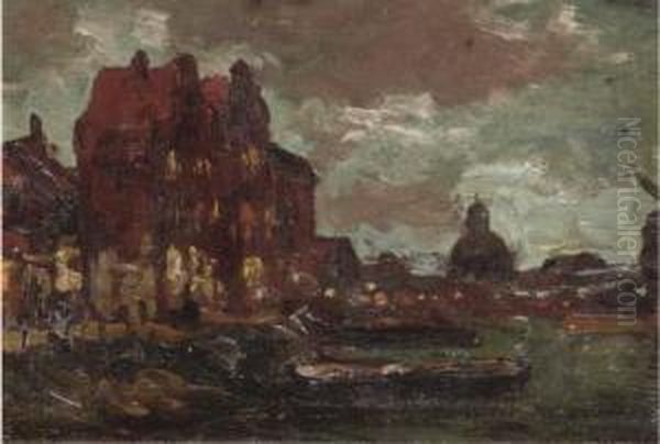 View Of A Town By Night - view 1