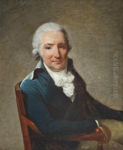 Portrait Of A Gentleman, 
Half-length, In A Blue Coat And White Cravat, Seated In An Interior