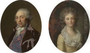 Portrait Of Francois Issac Couderc; Portrait Of Madam Couderc by Henri Pierre Danloux