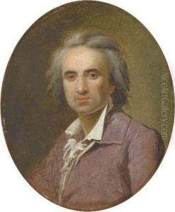 Portrait D'homme En Buste, Portant Une Redingote Mauve