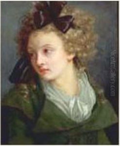 Portrait D'une Jeune Fille Avec Un Noeud Dans Les Cheveux by Henri Pierre Danloux