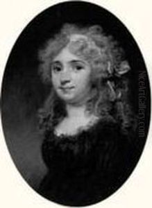 Portrait De Femme Portant Un Ruban Bleu Dans Les Cheveux Portrait De Femme Portant Un Ruban Bleu Dans Les Cheveux