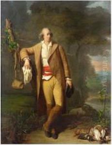 Portrait D'homme En Chasseur Dans Un Paysage