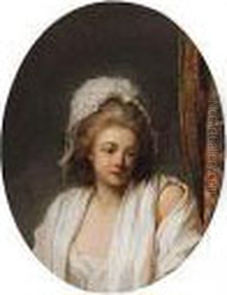 Portrait Of A Woman, Half-length, Wearing A White Muslin Gown - view 1