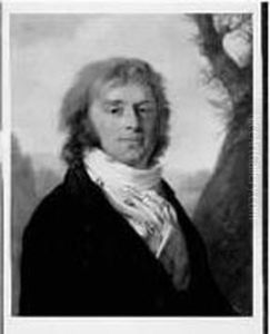 Portrait D'homme Sur Fond De Paysage Toile. Portrait D'homme Sur Fond De Paysage Toile.