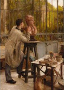 The Sculptor's Studio by Edouard Dantan