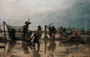 Fastening The Nets by Edouard Dantan