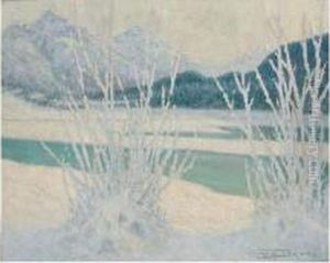 Paysage De Neige A Saint-moritz En Suisse, 1930 by Georges Dantu