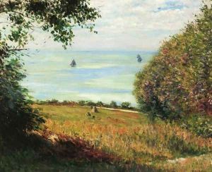 View Of The Sea From Villerville Aka Sea Scape by Gustave Caillebotte
