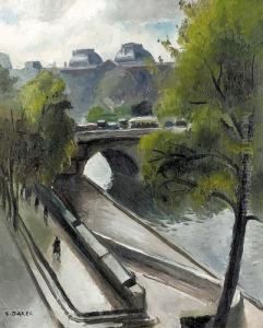 Sommerliche Partie An Der Seine In Paris. by Georges Darel