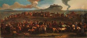 The Procession Of The Grand Vizier Into Constantinople; And Acaravanserai by Ernesto, Monsu Daret