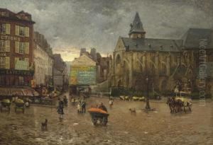 Early Morning Near L'eglise De St. Medard, Paris by Henri-Gaston Darien