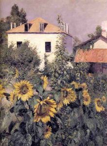 Sunflowers Garden At Petit Gennevilliers by Gustave Caillebotte