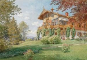 A Villa In A Sunny Garden In Bad Aussee by Hugo Darnaut