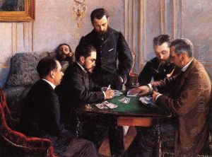 Game Of Bezique by Gustave Caillebotte