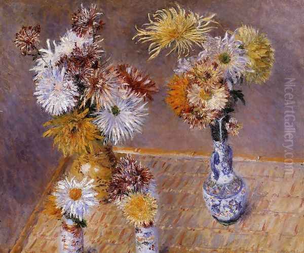 Four Vases Of Chrysanthemums - view 1