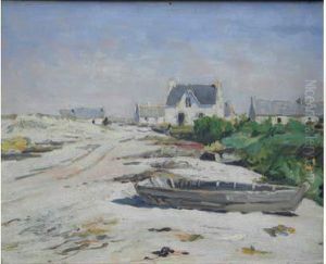  Barque Et Maisons Sur La Cote 