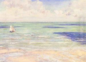 Seascape Regatta At Villers by Gustave Caillebotte