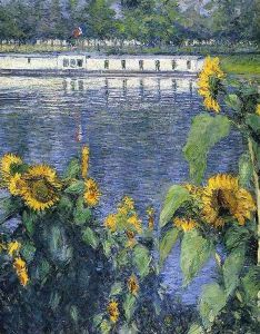 Sunflowers On The Banks Of The Seine by Gustave Caillebotte