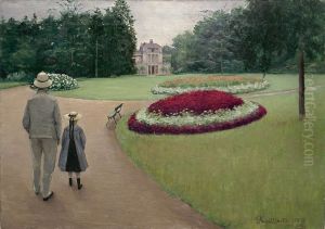 The Park On The Caillebotte Property At Yerres by Gustave Caillebotte