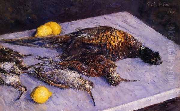 Pheasants And Woodcocks On A Marble Table - view 1
