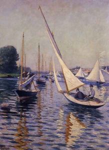 Regatta At Argenteuil by Gustave Caillebotte