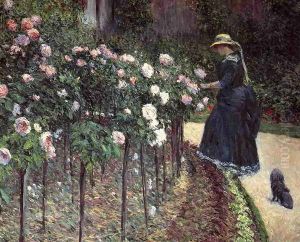 Roses Garden At Petit Gennevilliers by Gustave Caillebotte