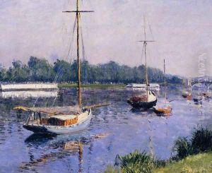 The Basin At Argenteuil by Gustave Caillebotte