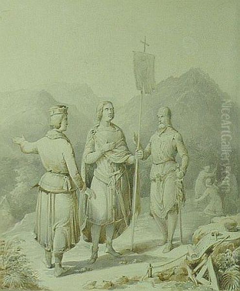 Medieval Nobleman Surveying - view 1
