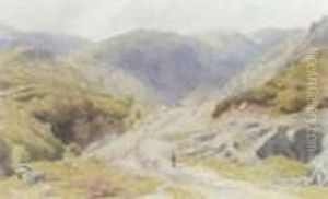 Shepherd And Flock On A Path