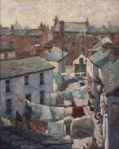 Hanging Out The Washing, Rathmines Back Streets by Lilian Lucy Davidson