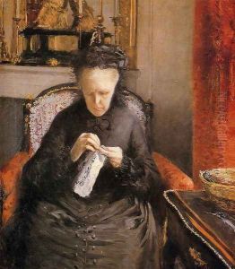 Portrait Of Madame Martial Caillebote (the Artists Mother) by Gustave Caillebotte