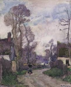 Peasant Woman In A French Village by David Davies