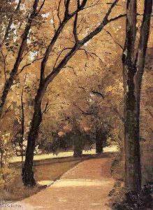 Yerres Path Through The Old Growth Woods In The Park by Gustave Caillebotte