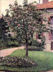Petit Gennevilliers Facade Southeast Of The Artists Studio Overlooking The Garden Spring by Gustave Caillebotte