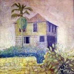 House With Palm Tree by G. Davis